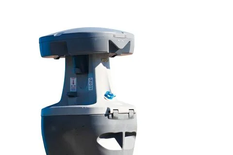 Close-up of high-tech air quality monitoring unit against white background Stock Illustration
