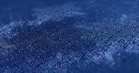 Close Up High Tech Circuit Board. Futuristic Technology. Perfect Loop Stock Footage 140669927