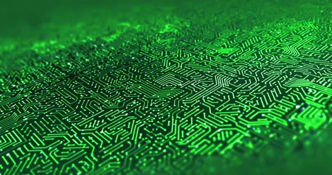 Close Up High Tech Circuit Board. Futuristic Technology. Perfect Loop Stock Footage 140690152