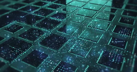 Close Up High Tech Circuit Board. Futuristic Technology. Perfect Loop Stock Footage 141096884