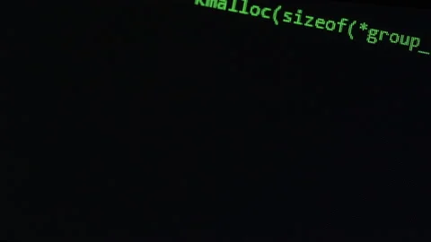 Close up of high tech computer code running on fully black screen Stock Footage 208745746