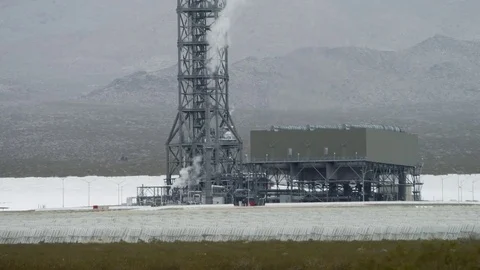 Close-up of a high tower by a road Stock Footage 75548316