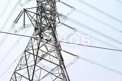 Close-up high voltage pole danger zone Stock Photos