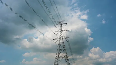 Close up high voltage power lines station. Stock Footage 153952622