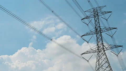 Close up high voltage power lines station. Stock-Footage 153953192