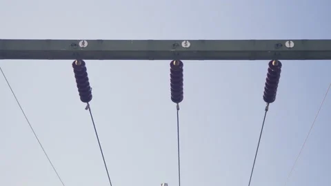 Close up, high voltage substation  Stock Footage 142585329