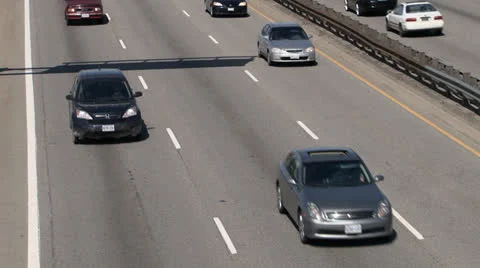 Close Up of Highway Traffic From Overpass Stock Footage 22701927