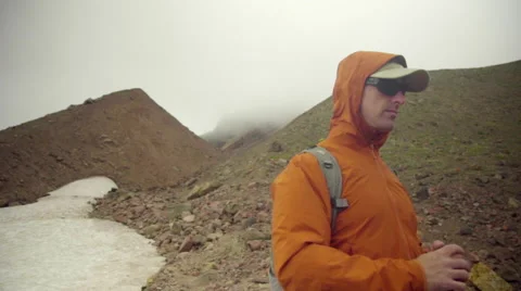 Close up of hiker taking a break Stock Footage 59510460