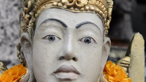 Close-up of hindu statue face Stock Footage 95927597