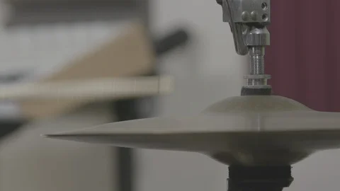 Close up hitting a drum set hi-hat cymbal Stock Footage 89802029