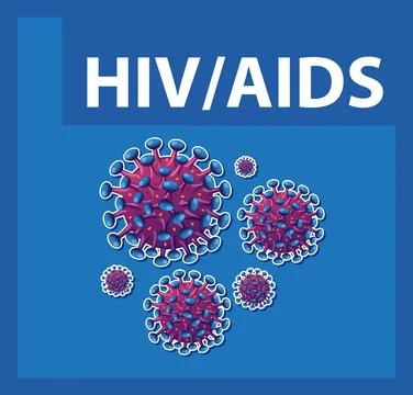 Close-up of HIV/AIDS Virus under Microscope Stock Illustration
