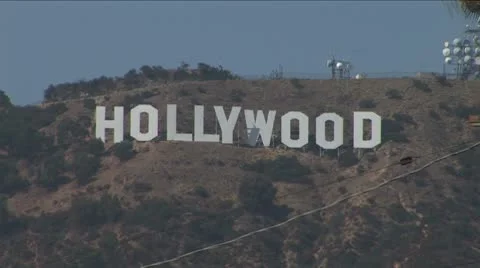 Close up of Hollywood Sign Stock Footage 10579127