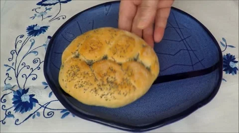 Close up of Home made buns with herbs Stock Footage 48419550