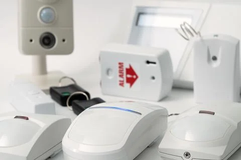 Close-up of home security equipment. selective focus. Stock Photos