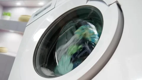 Close-up of a home washing machine Stock Footage 276709160