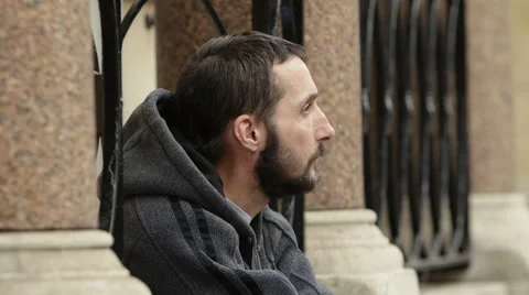 Close-up of an homeless Stock Footage 54230887