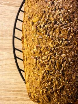 Close Up of Homemade Keto Seed Bread Crust Stock Photos
