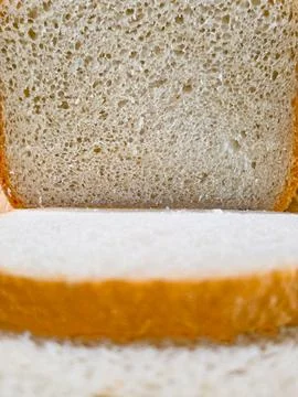 Close Up of Homemade White Bread Slice Texture Background Stock Photos