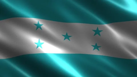 Close up of the Honduras flag blowing in the wind 库存影片 348688388