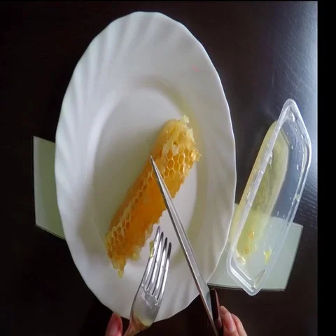 Close Up Of Honey Cutting Stock Footage 69446945