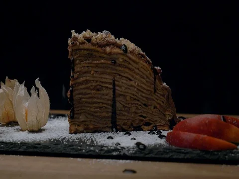 Close up, Honey dripping down a pancake stack Vídeo Stock 75620440