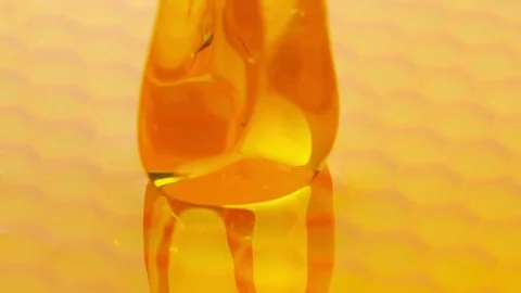 Close-up of honey dripping. Stock Footage 73538149
