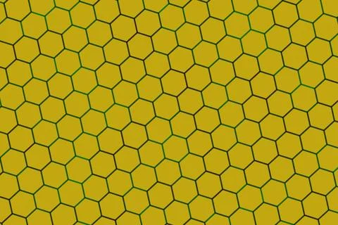 Close-up of honeycomb pattern with yellow hexagons 스톡 일러스트