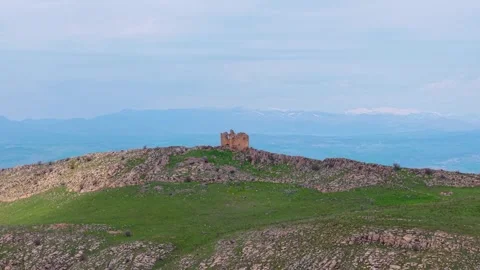 Close Horizontal Flight Along an Ancient Cliffside Monastery and Rocky Ridge Видео 340903643