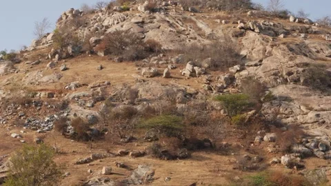 Close horizontal shot of rock mountain, Rock mountain footage Stock Footage 151937729