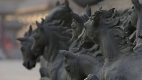 A close up of a horse statue Stock Footage 75212241