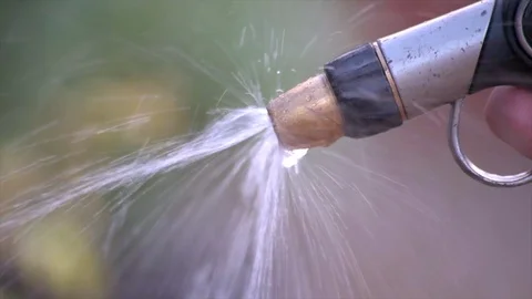 Close Up of Hose Turning Off Stock Footage 93252665