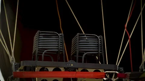 Close Up of Hot Air Balloon Taking Off With Burner Flame Stock Footage 324521753