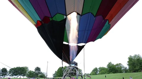Close up of a hot air balloon torch, short burst Stock Footage 64830195