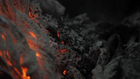 Close up of hot ashes Stock Footage 231496606