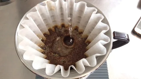 Close up hot drip coffee in refreshment time. Stock Footage 90301640