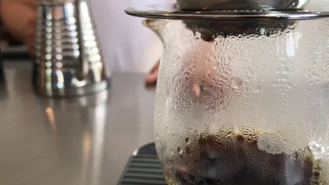 Close up hot drip coffee in refreshment time. Stock Footage 90301878