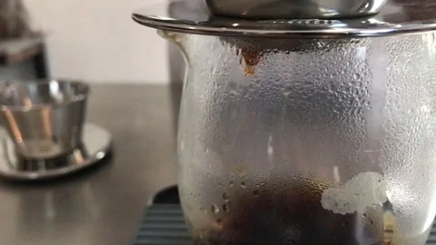 Close up hot drip coffee in refreshment time. Stock Footage 90301981
