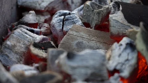 Close-up Hot Embers. Stock Footage 151392892