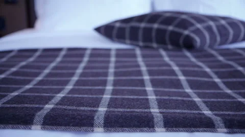 Close up on a hotel bed Stock Footage 47139874
