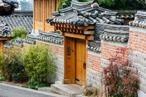 Close up of a house in a Bukchon Stock Photos