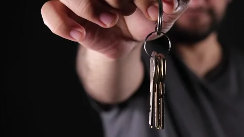 Close up house key Stock Footage 257697150