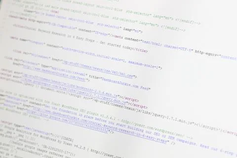 Close-up of html code Stockfoto's