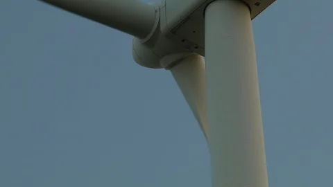 Close up of huge rotating motor of wind mill. Eco friendly energy source Stock Footage 93368382
