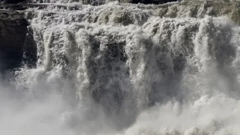 Close-up of Hukou Waterfall Stock Footage 330510808