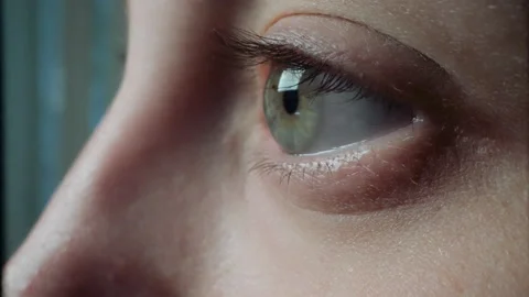 Close-up of a human eye, different conditions of the retina and eye rotations Stock-Footage 153544502