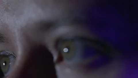 Close-up of Human Eye in Dramatic Lighting Stock Footage 322747007