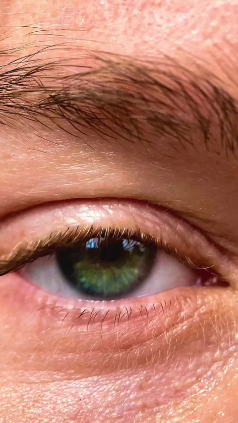 Close-up of a human eye, green eye Stock Footage 245101639