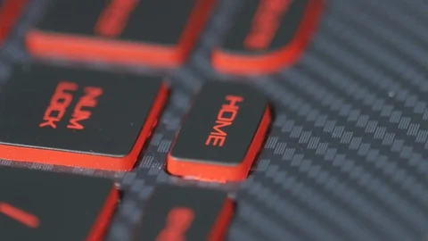 Close up of human finger pushing an home button on the computer keyboard Stock Footage 75322348