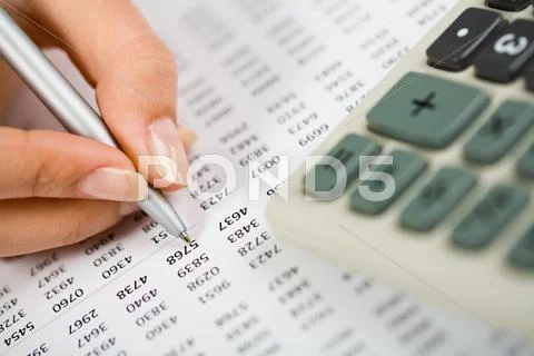 Close-up of human hand during work planning Stock Photos