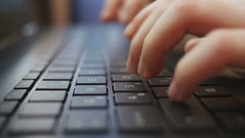 Close-up of human hands typing on the keyboard Video stock 72875287